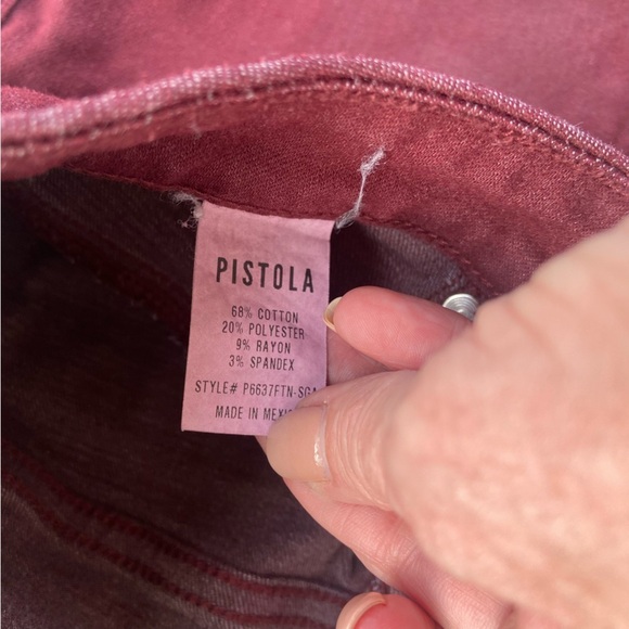 Pistola Coated Denim Maroon Skinny Ankle Jean Size 28 Stretch Casual Spring - Picture 8 of 11
